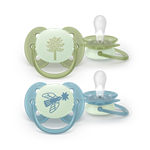 Philips AVENT - Cumlík Ultrasoft s obrázkom SCF094/05, nočný 18 m+, neutral, 2 ks