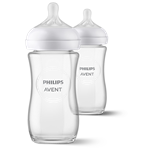 Philips AVENT - Fľaša Natural Response sklenená SCY933/02, 240 ml, 1m+, 2 ks