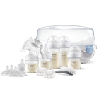Philips AVENT - Manual Breast Pump set with Microwave sterilizer and Natural Response bottles SCD430/50