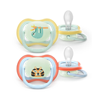 Philips AVENT - Ultra air soother nighttime SCF376/24, 0-6m, boy, 2-pack