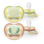 Philips AVENT - Ultra air soother nighttime SCF376/27, 0-6m, deco neutral, 2-pack