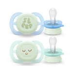 Philips AVENT - Ultrastart soother night SCF075/18, 0-2m, boy, 2-pack
