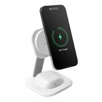 
PURO-Bezdrátová nabíjecí stanice Stand Mag, 2x1, 15 W, bílá
