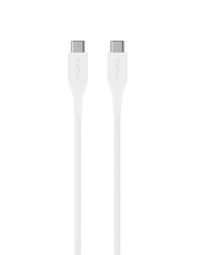 PURO - Kábel USB-C/USB-C, 1 m, biela