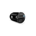 PURO-Car adapter Mini 2x USB-C, PD, 30 W, black