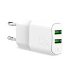 
PURO-Cestovní adaptér Mini 2x USB-A, 12 W, bílá
