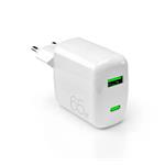 
PURO-Cestovní adaptér MiniPro USB-C/USB-A, GaN, 65 W, bílá
