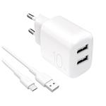 PURO - Cestovný adaptér a USB-C/USB-A kábel PRO LITE KIT, biela