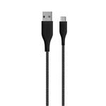 PURO - Kábel Kevlar USB-C/USB-A, látkový, 30 W, 1,2 m, čierna