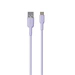 PURO - Kábel USB-C/USB-A, 60 W, Soft, 1,5 m, lavender