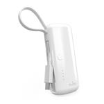 
PURO-Powerbank 5000 mAh 12 W, with integrated cable, POWER LINK 5, USB-C/USB-A, white
