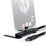SBS - 60W USB-C Charging and Data Cable with Stand Function, Rotating Connectors and Braided Covering 1 m, black