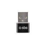 SBS - Adaptér USB-A samec/USB-C samica, čierna