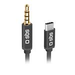 SBS-Adapter USB-C/Jack 3.5 mm male, 1 m, black