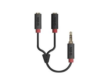 SBS - Audio rozbočovací kábel 3.5mm jack, červená