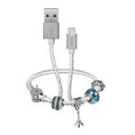 
SBS-Cable USB-A/MFI Lightning, 10 W, S&amp;L, with charms, 39 cm, white
