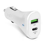 
SBS-Car charger USB-C PD 20 W/USB-A AFC 18 W, white
