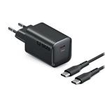 SBS - Cestovná nabíjacia sada Mini, USB-C PD 65 W, GaN + kábel USB-C, 2 m, čierna