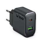 SBS - Cestovný adapatér USB-A/USB-C, PD 65 W, čierna