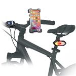 SBS-E-Go Wireless light kit and handlebar smartphone holder, black