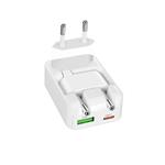 
SBS-Flexi power adapter, USB-A/USB-C, GaN, PD, 45 W, white
