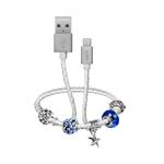 SBS - Kábel S&L USB-A/Micro USB s amuletmi 10 W, 39 cm, biela
