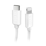 SBS - Kábel USB-A/MFI Lightning, 18 W, opletený, 1,5 m, biela