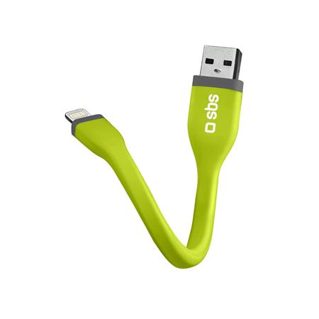 SBS - Kábel USB-A/MFI Lightning 5 W, Mini, 12 cm, zelená