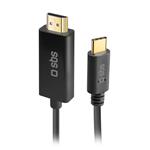 SBS - Kábel USB-C/HDMI, 1,8 m, čierna