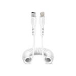 SBS - Kábel USB-C/Lightning, špirálový, 1 m, biela