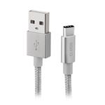 SBS - Kábel USB-C/USB-A, 18 W, opletený, 1,5 m, strieborná