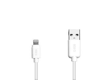 SBS - Kábel USB/MFI Lightning, 3 m, biela