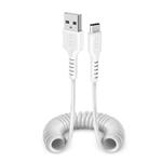 SBS - Power and data USB-A/USB-C spring cable 18 W, 1 m, white
