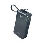 SBS - Powerbank 10000 mAh 20 W, Power Delivery, LCD, s integrovaným káblom, 2x USB-C/USB-A, modrá