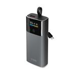 
SBS-Powerbank 10000 mAh 20 W, Power Delivery, LCD, with integrated cable, USB-C/USB-A, black
