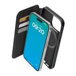 SBS - Puzdro Book Wallet Mag kompatibilné s MagSafe pre iPhone 15 Pro, čierna