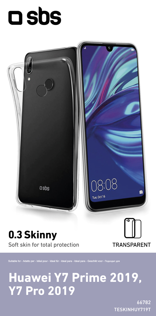 SBS - Puzdro Skinny pre Huawei Y7 2019/Y7 Prime 2019/Y7 Pro 2019, transparentná