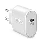 SBS-Travel adapter 1xUSB-C, PD 20 W, white