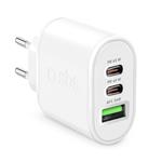 SBS-Travel adapter 2x USB-C/USB, PD, 65 W, white