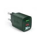 
SBS-Travel adapter LCD USB-C/USB-A, GaN, 30 W, PD, green
