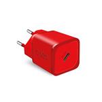 SBS-Travel adapter NanoTube USB-C, GaN, 20 W, PD, red