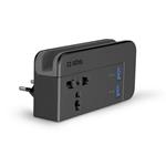 
SBS-Travel adapter, universal with replaceable US/EU/UK pin, black
