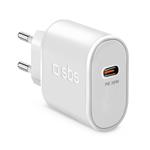 SBS-Travel adapter USB-C, 30 W, PD, white