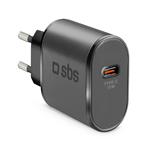 SBS-Travel adapter USB-C, AFC, 15 W, black