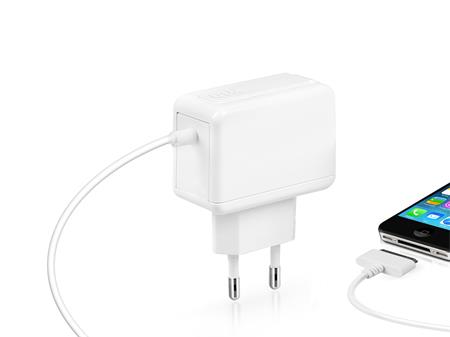 SBS-Travel charger MFI 30pin connector, 1 A, white
