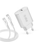 SBS-Travel charging set with Power Delivery USB/Lightning MFI technology, 18W, white