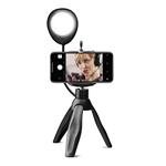 SBS-Tripod tripod with selfie light, wireless shutter, black