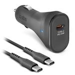 SBS-USB-C car charger set, PD 25 W, black