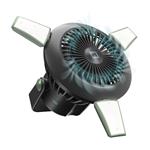 SBS - Ventilátor & PowerBank WILD gear 4000 mAh, so svetlom a solárnym nabíjaním, čierna
