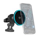 SBS - Wireless charging car holder Led Mag with airvent clip QI2.2 25W, black